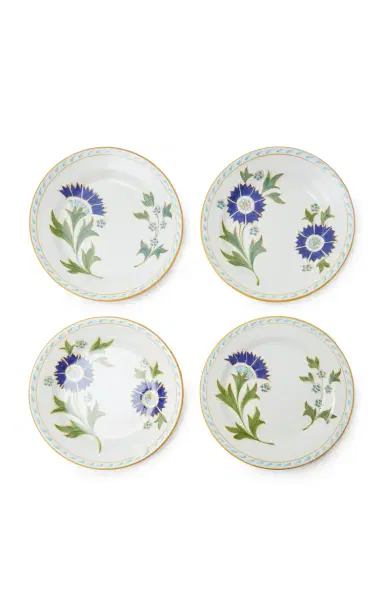 Este Ceramiche for Moda Domus Set-of-Four Printed Ceramic Dessert Plates - Blue | Thumbnail 8 Este Ceramiche for Moda Domus Set-of-Four Printed Ceramic Dessert Plates - Blue | Thumbnail 8