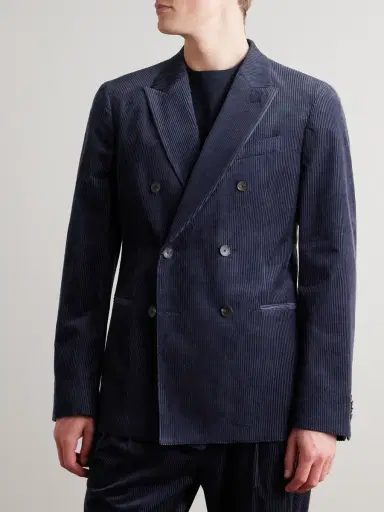 MR P. Slim-Fit Double-Breasted Cotton and Cashmere-Blend Corduroy Tuxedo Jacket - Men | Thumbnail 3 MR P. Slim-Fit Double-Breasted Cotton and Cashmere-Blend Corduroy Tuxedo Jacket - Men | Thumbnail 3