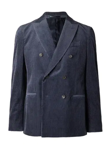 MR P. Slim-Fit Double-Breasted Cotton and Cashmere-Blend Corduroy Tuxedo Jacket - Men | Thumbnail 1 MR P. Slim-Fit Double-Breasted Cotton and Cashmere-Blend Corduroy Tuxedo Jacket - Men | Thumbnail 1