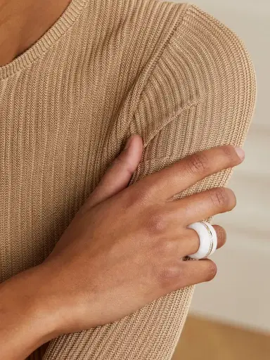 By Pariah 14-karat Recycled Gold, Marble And Diamond Ring | Thumbnail 2 By Pariah 14-karat Recycled Gold, Marble And Diamond Ring | Thumbnail 2