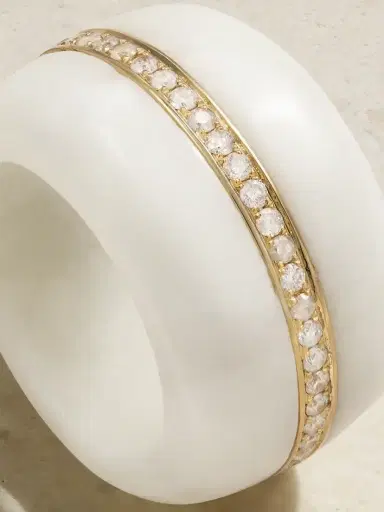 By Pariah 14-karat Recycled Gold, Marble And Diamond Ring | Thumbnail 3 By Pariah 14-karat Recycled Gold, Marble And Diamond Ring | Thumbnail 3