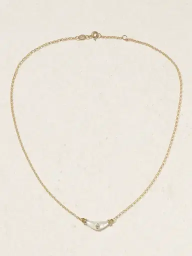L’Atelier Nawbar Karma 18-karat Yellow And White Gold, Mother-of-pearl And Diamond Necklace | Thumbnail 4 L’Atelier Nawbar Karma 18-karat Yellow And White Gold, Mother-of-pearl And Diamond Necklace | Thumbnail 4