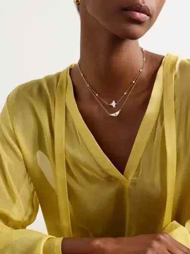 L’Atelier Nawbar Karma 18-karat Yellow And White Gold, Mother-of-pearl And Diamond Necklace | Thumbnail 5 L’Atelier Nawbar Karma 18-karat Yellow And White Gold, Mother-of-pearl And Diamond Necklace | Thumbnail 5