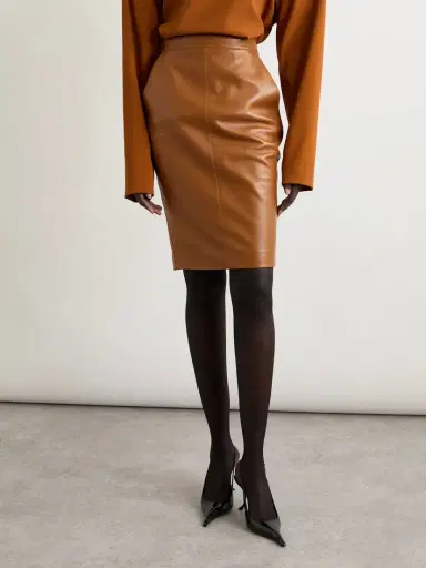 Saint Laurent Leather Skirt | Thumbnail 3 Saint Laurent Leather Skirt | Thumbnail 3