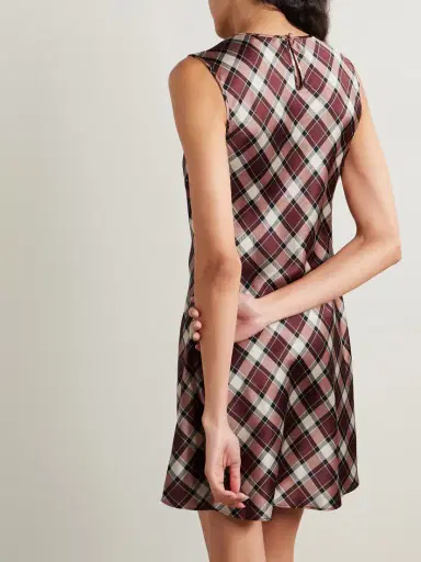 DÔEN Alamere Checked Silk-satin Mini Dress | Thumbnail 3 DÔEN Alamere Checked Silk-satin Mini Dress | Thumbnail 3