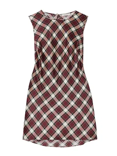 DÔEN Alamere Checked Silk-satin Mini Dress | Thumbnail 1 DÔEN Alamere Checked Silk-satin Mini Dress | Thumbnail 1
