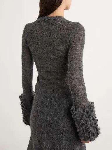 Alaïa Ruched Mohair-blend Sweater | Thumbnail 3 Alaïa Ruched Mohair-blend Sweater | Thumbnail 3