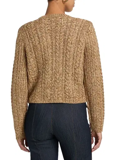 Cinq à Sept Women's Lisabeth Bugle-Fringed Knit Cardigan - Oatmeal Multi | Thumbnail 5 Cinq à Sept Women's Lisabeth Bugle-Fringed Knit Cardigan - Oatmeal Multi | Thumbnail 5