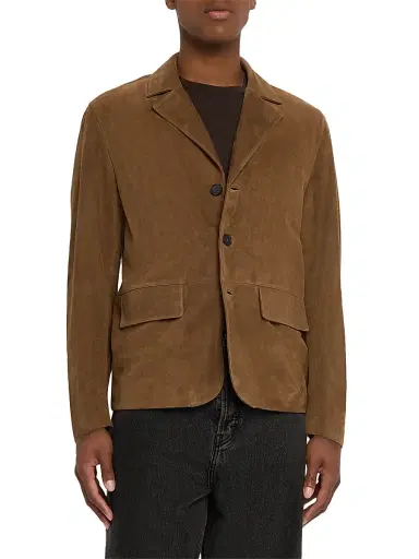 Frame Men's Modern Suede Blazer - Caramel - Size Medium | Thumbnail 3 Frame Men's Modern Suede Blazer - Caramel - Size Medium | Thumbnail 3