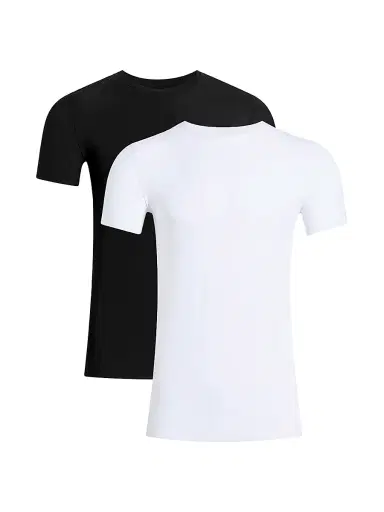 Commando Men's Microfiber Crewneck Undershirt Set, 2-Pack - Black White - Size XXL | Thumbnail 1 Commando Men's Microfiber Crewneck Undershirt Set, 2-Pack - Black White - Size XXL | Thumbnail 1