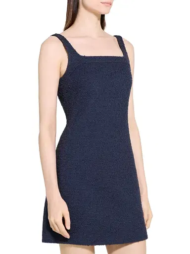 Theory Women's Cotton-Blend Sleeveless Fit & Flare Minidress - Nocturne Navy | Thumbnail 3 Theory Women's Cotton-Blend Sleeveless Fit & Flare Minidress - Nocturne Navy | Thumbnail 3