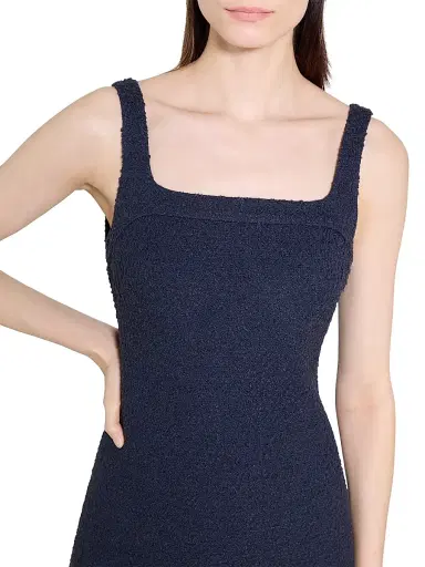 Theory Women's Cotton-Blend Sleeveless Fit & Flare Minidress - Nocturne Navy | Thumbnail 5 Theory Women's Cotton-Blend Sleeveless Fit & Flare Minidress - Nocturne Navy | Thumbnail 5
