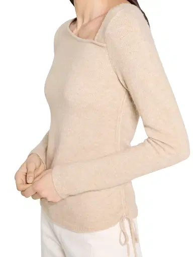 Theory Women's Asymmetric Merino Wool-Blend Top - Beige | Thumbnail 6 Theory Women's Asymmetric Merino Wool-Blend Top - Beige | Thumbnail 6