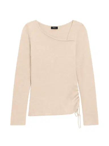 Theory Women's Asymmetric Merino Wool-Blend Top - Beige | Thumbnail 1 Theory Women's Asymmetric Merino Wool-Blend Top - Beige | Thumbnail 1