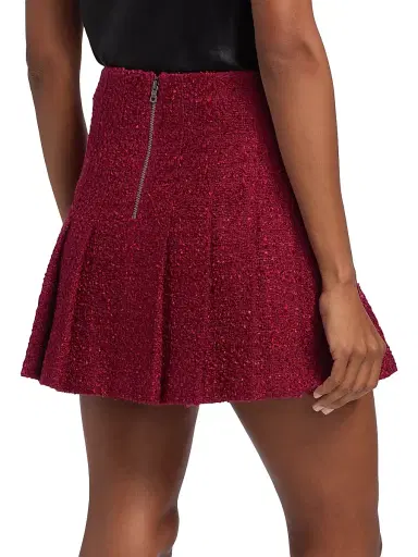 ALICE + OLIVIA Women's Carter Stitch Wool-Blend Pleated Miniskirt - Oxblood | Thumbnail 5 ALICE + OLIVIA Women's Carter Stitch Wool-Blend Pleated Miniskirt - Oxblood | Thumbnail 5