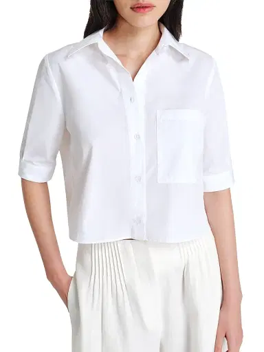 TWP Women's Short Lived Cropped Shirt - White - Size XL | Thumbnail 3 TWP Women's Short Lived Cropped Shirt - White - Size XL | Thumbnail 3