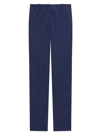 Theory Women's Pinstriped Crepe Slim-Fit Pants - Navy Multi | Thumbnail 1 Theory Women's Pinstriped Crepe Slim-Fit Pants - Navy Multi | Thumbnail 1