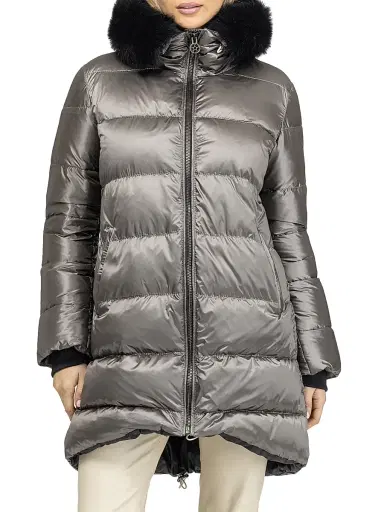 Gorski Women's Apres-Ski Jacket with Detachable Toscana Lamb Hood Trim | Thumbnail 2 Gorski Women's Apres-Ski Jacket with Detachable Toscana Lamb Hood Trim | Thumbnail 2