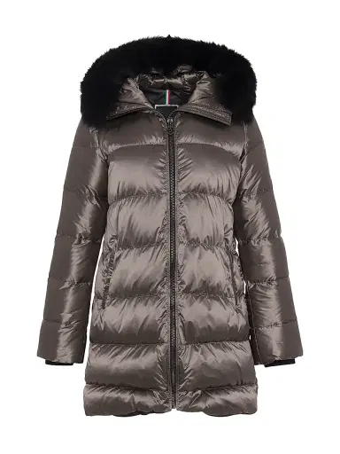 Gorski Women's Apres-Ski Jacket with Detachable Toscana Lamb Hood Trim | Thumbnail 1 Gorski Women's Apres-Ski Jacket with Detachable Toscana Lamb Hood Trim | Thumbnail 1