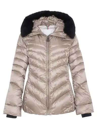Gorski Women's Apres-Ski Jacket with Detachable Toscana Lamb Hood Trim | Thumbnail 1 Gorski Women's Apres-Ski Jacket with Detachable Toscana Lamb Hood Trim | Thumbnail 1