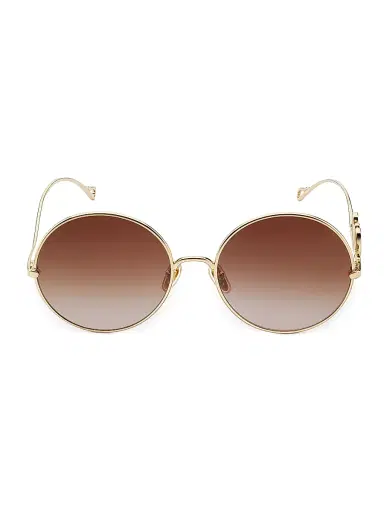 Chloé Women's Iconic 60MM Round Sunglasses - Gold Brown | Thumbnail 2 Chloé Women's Iconic 60MM Round Sunglasses - Gold Brown | Thumbnail 2