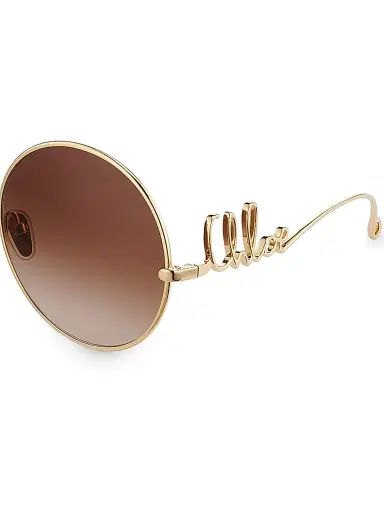 Chloé Women's Iconic 60MM Round Sunglasses - Gold Brown | Thumbnail 3 Chloé Women's Iconic 60MM Round Sunglasses - Gold Brown | Thumbnail 3