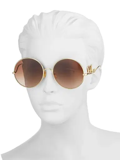 Chloé Women's Iconic 60MM Round Sunglasses - Gold Brown | Thumbnail 4 Chloé Women's Iconic 60MM Round Sunglasses - Gold Brown | Thumbnail 4