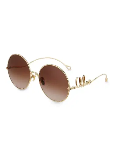 Chloé Women's Iconic 60MM Round Sunglasses - Gold Brown | Thumbnail 1 Chloé Women's Iconic 60MM Round Sunglasses - Gold Brown | Thumbnail 1