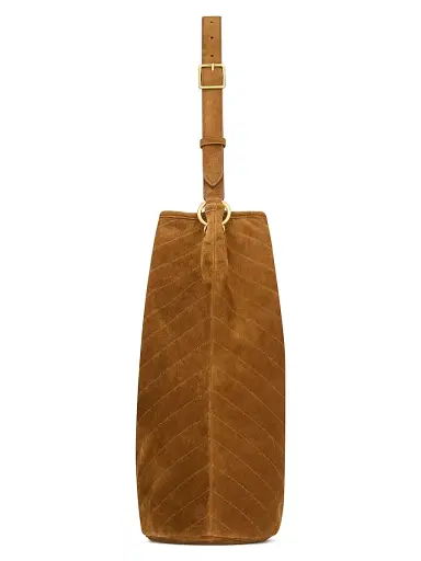 Saint Laurent Women's Niki Supple Bucket in Suede - Caramel Cognac | Thumbnail 3 Saint Laurent Women's Niki Supple Bucket in Suede - Caramel Cognac | Thumbnail 3