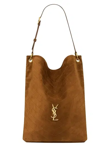 Saint Laurent Women's Niki Supple Bucket in Suede - Caramel Cognac | Thumbnail 1 Saint Laurent Women's Niki Supple Bucket in Suede - Caramel Cognac | Thumbnail 1