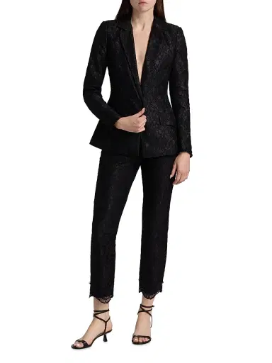 Chiara Boni La Petite Robe Women's Mosi Lace Single-Breasted Blazer - Black - Size 2 | Thumbnail 2 Chiara Boni La Petite Robe Women's Mosi Lace Single-Breasted Blazer - Black - Size 2 | Thumbnail 2