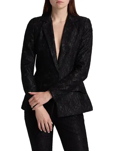 Chiara Boni La Petite Robe Women's Mosi Lace Single-Breasted Blazer - Black - Size 2 | Thumbnail 3 Chiara Boni La Petite Robe Women's Mosi Lace Single-Breasted Blazer - Black - Size 2 | Thumbnail 3