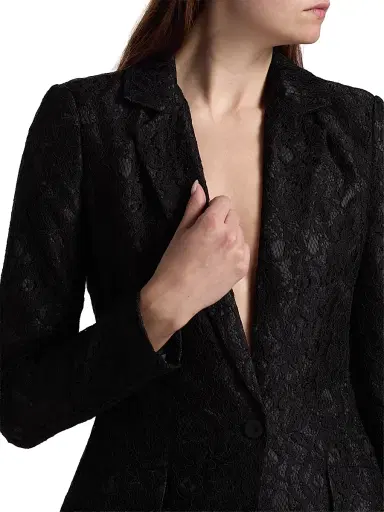 Chiara Boni La Petite Robe Women's Mosi Lace Single-Breasted Blazer - Black - Size 2 | Thumbnail 6 Chiara Boni La Petite Robe Women's Mosi Lace Single-Breasted Blazer - Black - Size 2 | Thumbnail 6