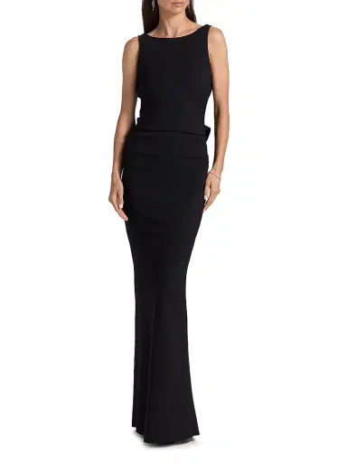 Chiara Boni La Petite Robe Women's Eman Ruffled Jersey Sleeveless Gown | Thumbnail 3 Chiara Boni La Petite Robe Women's Eman Ruffled Jersey Sleeveless Gown | Thumbnail 3