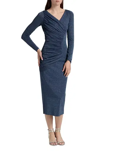 Chiara Boni La Petite Robe Women's Waleska Ruched Jersey Midi-Dress | Thumbnail 3 Chiara Boni La Petite Robe Women's Waleska Ruched Jersey Midi-Dress | Thumbnail 3