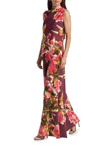 Chiara Boni La Petite Robe Women's Dila Floral Jersey Tieneck Top | Thumbnail 2 Chiara Boni La Petite Robe Women's Dila Floral Jersey Tieneck Top | Thumbnail 2
