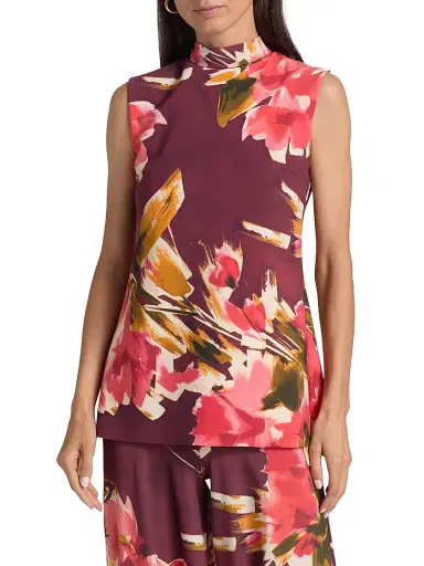 Chiara Boni La Petite Robe Women's Dila Floral Jersey Tieneck Top | Thumbnail 3 Chiara Boni La Petite Robe Women's Dila Floral Jersey Tieneck Top | Thumbnail 3