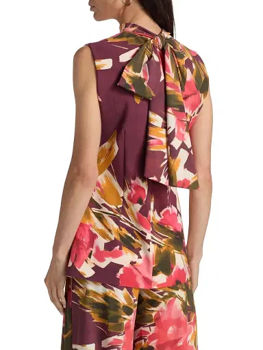 Chiara Boni La Petite Robe Women's Dila Floral Jersey Tieneck Top | Thumbnail 5 Chiara Boni La Petite Robe Women's Dila Floral Jersey Tieneck Top | Thumbnail 5