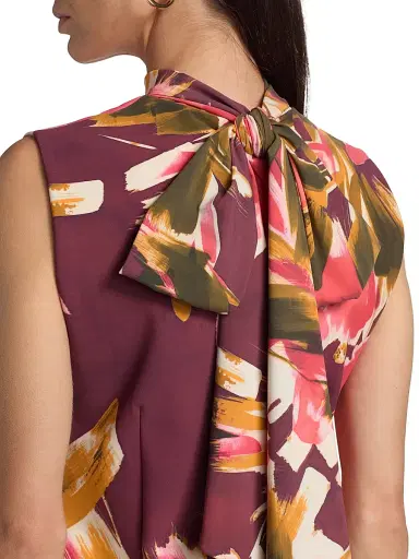 Chiara Boni La Petite Robe Women's Dila Floral Jersey Tieneck Top | Thumbnail 6 Chiara Boni La Petite Robe Women's Dila Floral Jersey Tieneck Top | Thumbnail 6