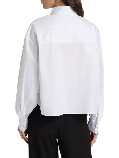 Chiara Boni La Petite Robe Women's Crystal-Embellished Cotton-Blend Shirt | Thumbnail 5 Chiara Boni La Petite Robe Women's Crystal-Embellished Cotton-Blend Shirt | Thumbnail 5
