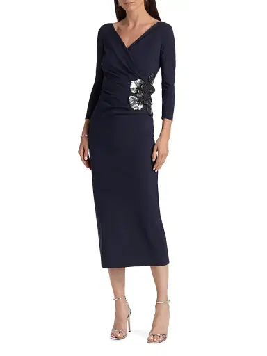 Chiara Boni La Petite Robe Women's Onori Sequined Floral Cocktail Dress | Thumbnail 3 Chiara Boni La Petite Robe Women's Onori Sequined Floral Cocktail Dress | Thumbnail 3