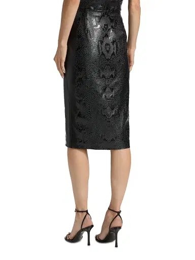 Chiara Boni La Petite Robe Women's Lumi Snakeskin-Effect Coated Jersey Midi-Skirt | Thumbnail 5 Chiara Boni La Petite Robe Women's Lumi Snakeskin-Effect Coated Jersey Midi-Skirt | Thumbnail 5