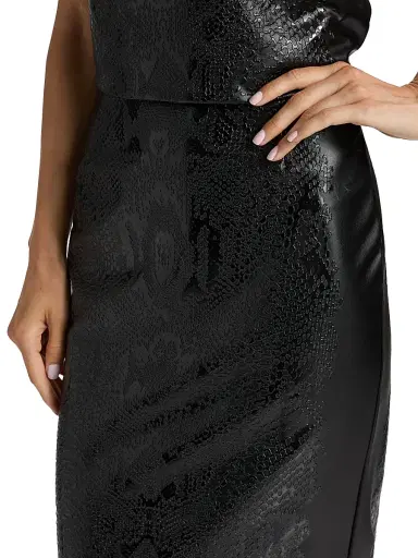 Chiara Boni La Petite Robe Women's Lumi Snakeskin-Effect Coated Jersey Midi-Skirt | Thumbnail 6 Chiara Boni La Petite Robe Women's Lumi Snakeskin-Effect Coated Jersey Midi-Skirt | Thumbnail 6
