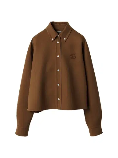 Miu Miu Women's Double Cashmere Shirt - Brown - Size 4 | Thumbnail 1 Miu Miu Women's Double Cashmere Shirt - Brown - Size 4 | Thumbnail 1