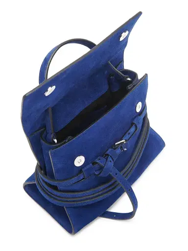 Moschino Women's Mini Tie Me Suede Top Handle Bag - Blue | Thumbnail 4 Moschino Women's Mini Tie Me Suede Top Handle Bag - Blue | Thumbnail 4