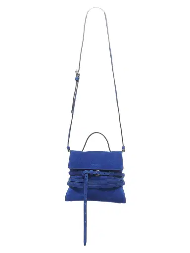 Moschino Women's Mini Tie Me Suede Top Handle Bag - Blue | Thumbnail 6 Moschino Women's Mini Tie Me Suede Top Handle Bag - Blue | Thumbnail 6