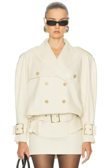Rowen Rose Faux Leather Belted Jacket | Thumbnail 1 Rowen Rose Faux Leather Belted Jacket | Thumbnail 1