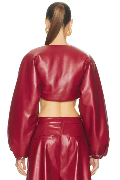 Rowen Rose Faux Leather Bolero | Thumbnail 3 Rowen Rose Faux Leather Bolero | Thumbnail 3