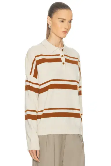 RENGGLI Cashmere Striped Polo Top | Thumbnail 2 RENGGLI Cashmere Striped Polo Top | Thumbnail 2