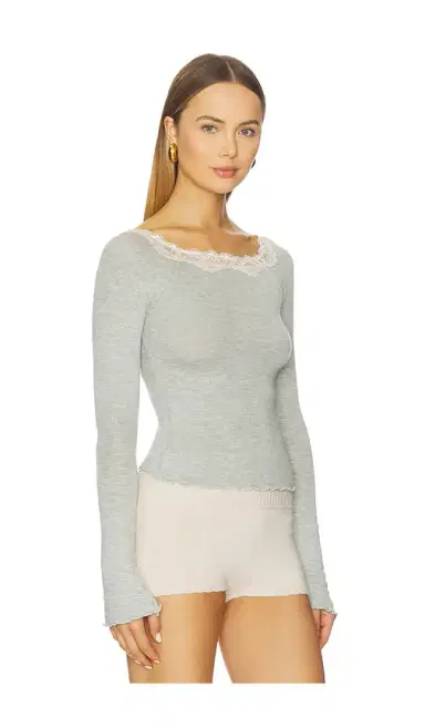Free People x Intimately Oh My Darling Long Sleeve In Heather Grey Combo | Thumbnail 2 Free People x Intimately Oh My Darling Long Sleeve In Heather Grey Combo | Thumbnail 2
